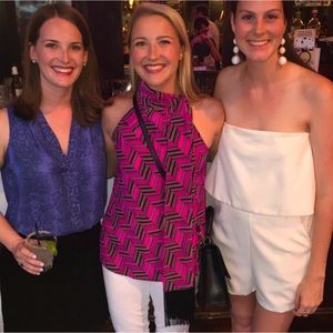 Trina Turk Tie-Fringe Sleeveless Blouse • NWT • Statement Resort Top